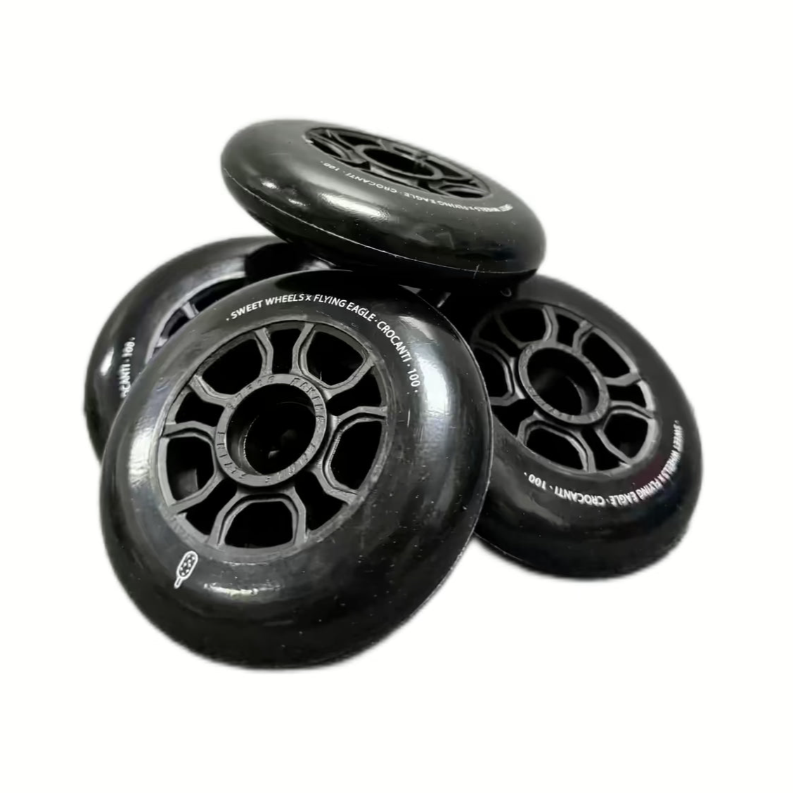 Flying Eagle Crocanti White 100MM Inline Skate Wheels